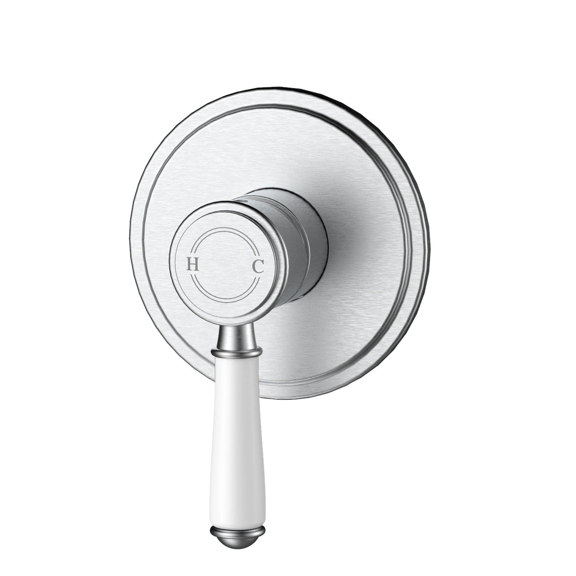 Ikon Clasico Ceramic Handle Wall Mixer Brushed Nickel