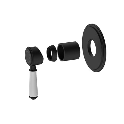 Ikon Clasico Ceramic Handle Wall Mixer Matte Black