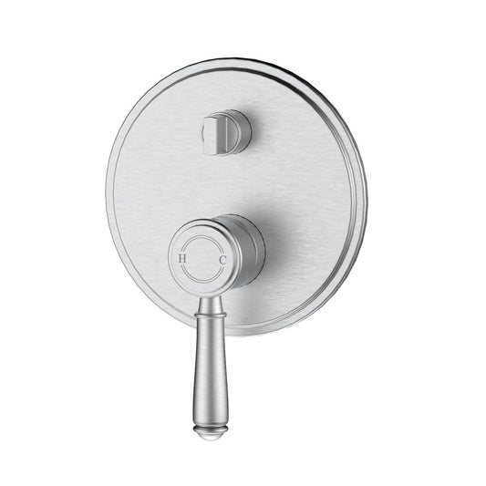 Ikon Clasico Wall Mixer With Diverter Brushed Nickel