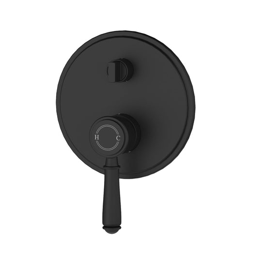 Ikon Clasico Wall Mixer With Diverter Matte Black