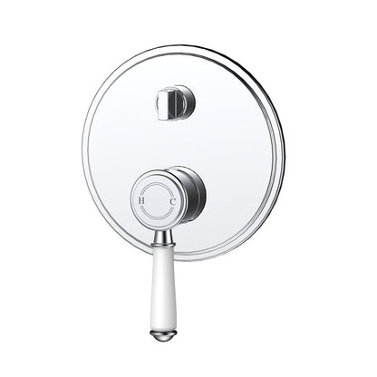 Ikon Clasico Ceramic Handle Wall Mixer With Diverter Chrome