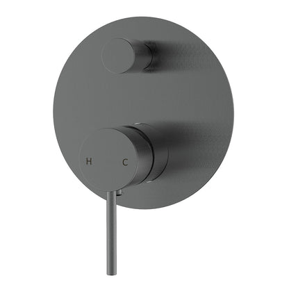 Ikon Hali Wall Mixer With Diverter Gun Metal