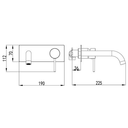 Ikon Hali Wall Mixer With Spout Matte Black