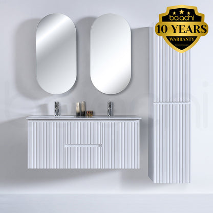 Baiachi Ivana Fluted 1200mm PVC Water Proof Wall Hung Bathroom Vanity Ceramic Basin