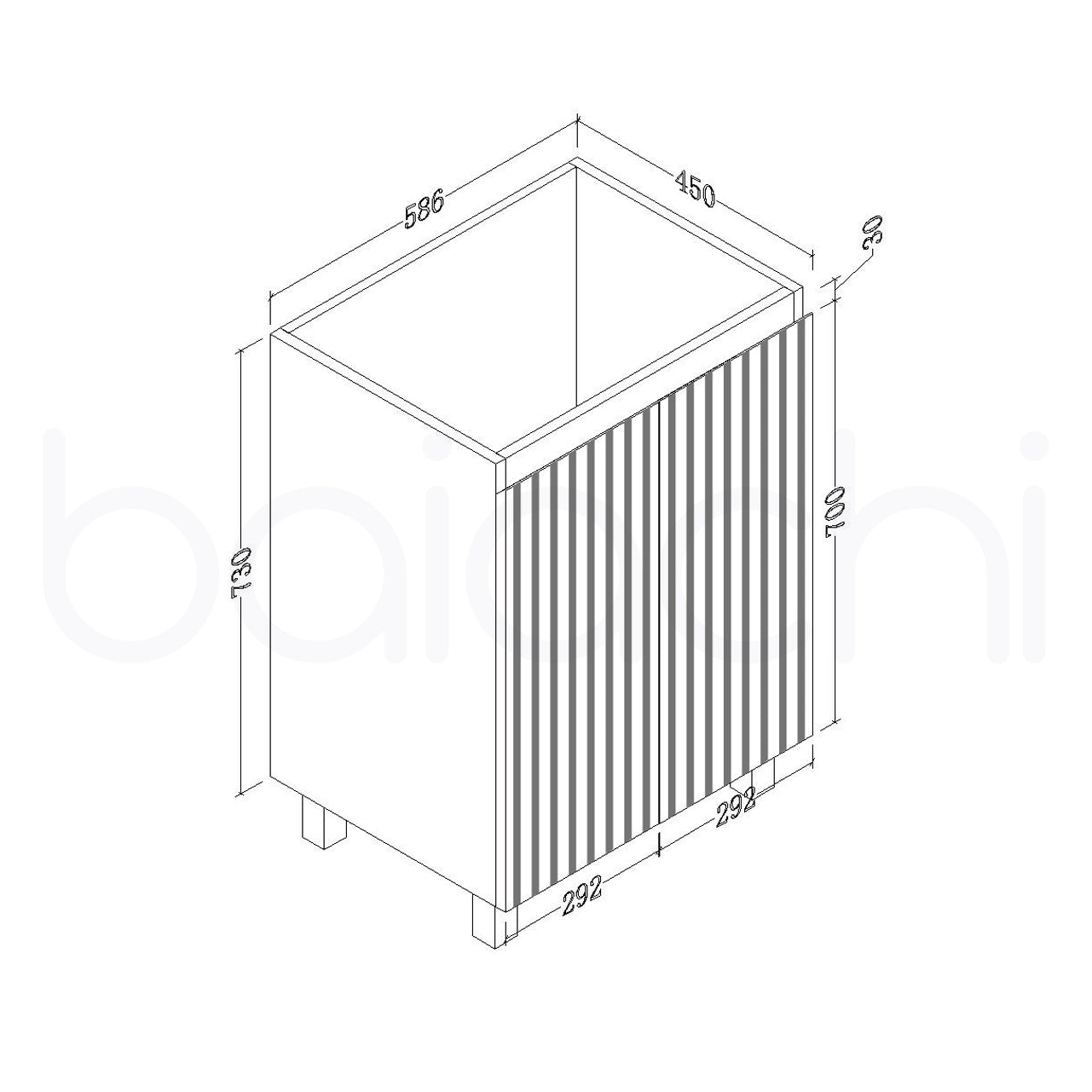 Baiachi Ivana Fluted 600mm PVC Water Proof Bathroom Vanity Calacatta Quartz Stone