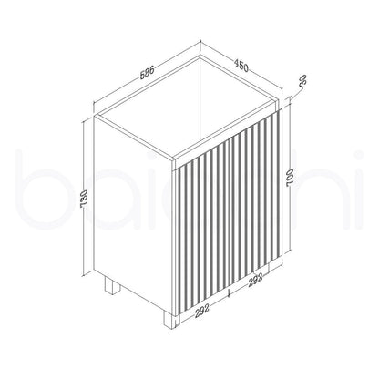 Baiachi Ivana Fluted 600mm PVC Water Proof Bathroom Ceramic Basin
