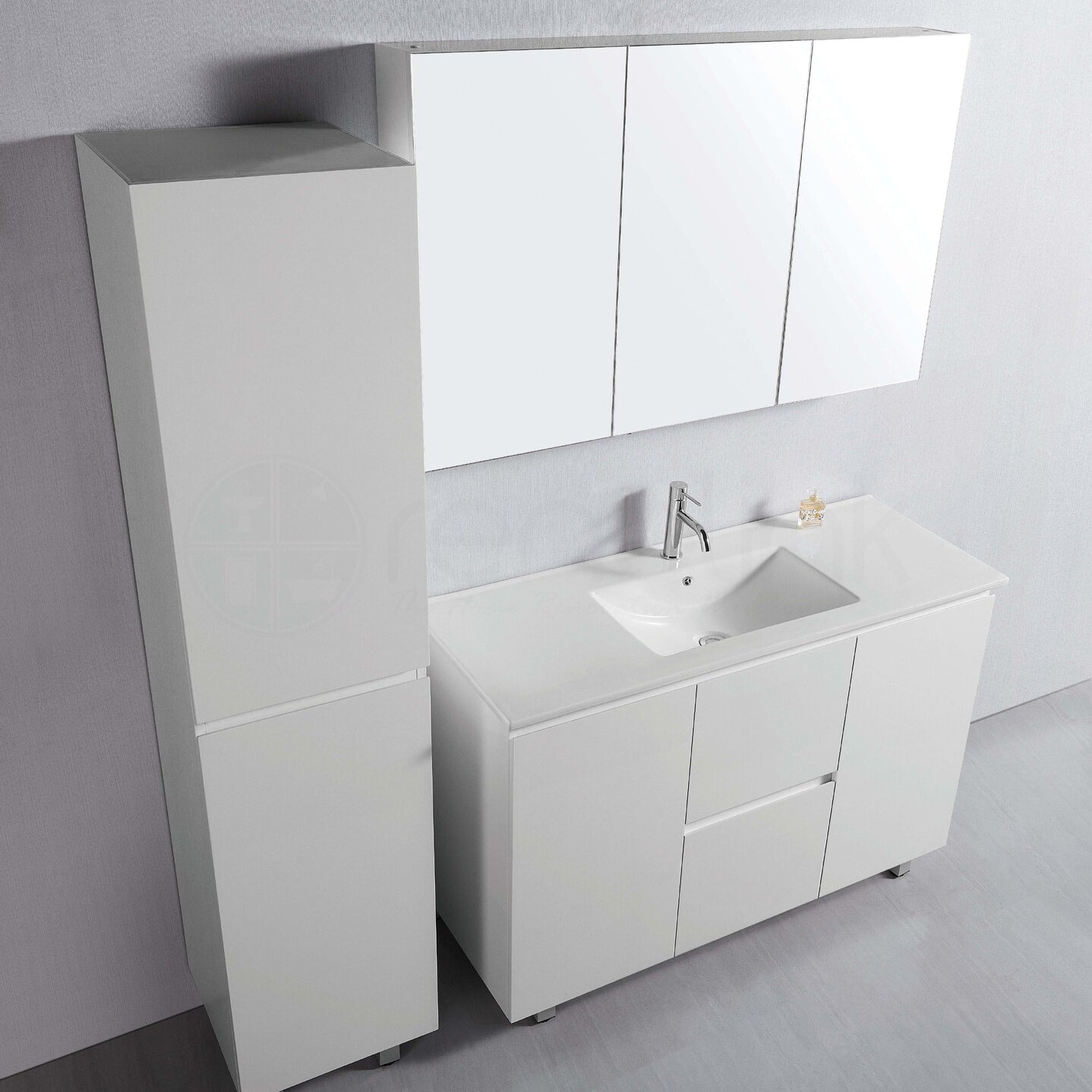 Ivana 1200mm PVC Water Proof Bathroom Vanity Double Ceramic Basin