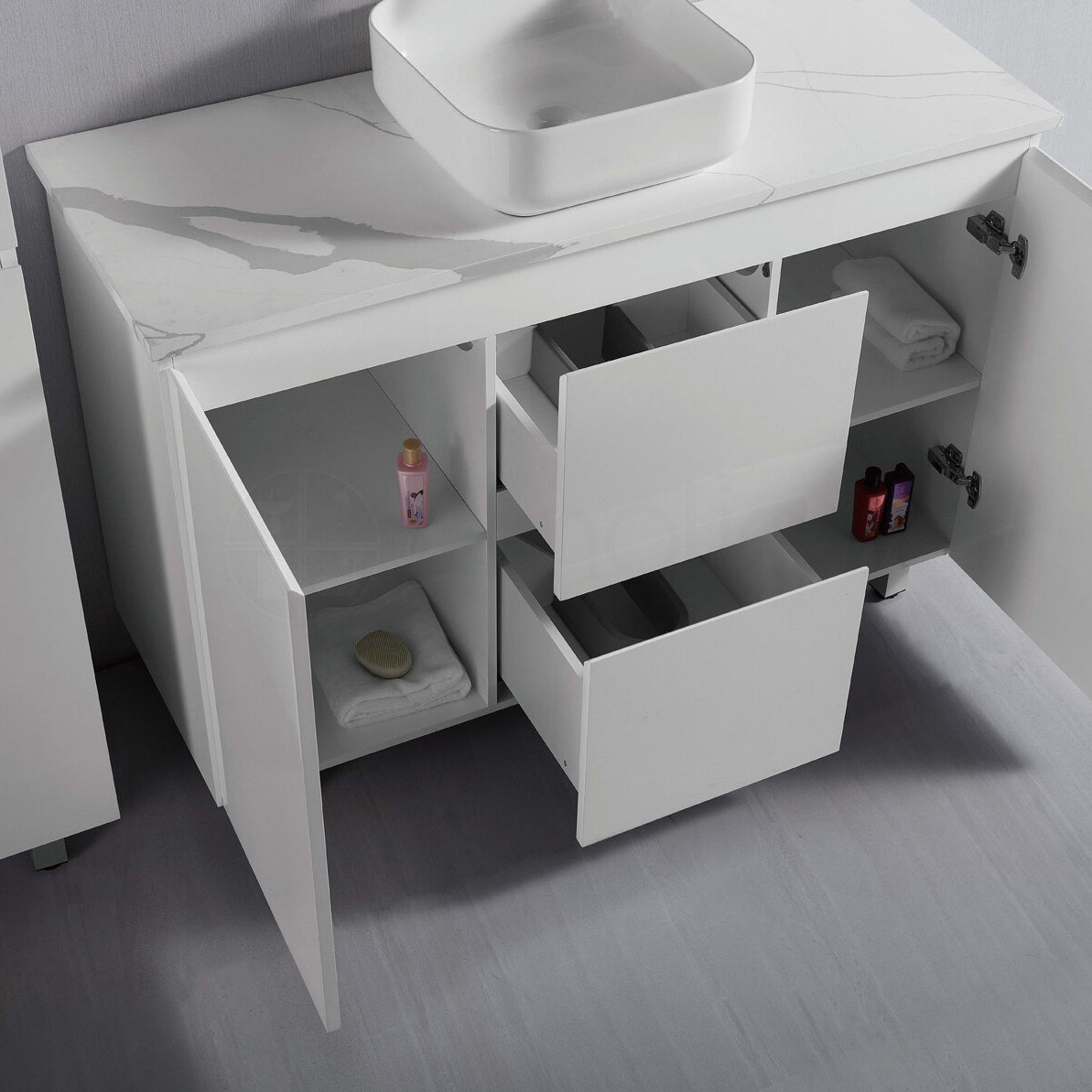 Ivana 1200mm PVC Water Proof Bathroom Vanity Double Ceramic Basin