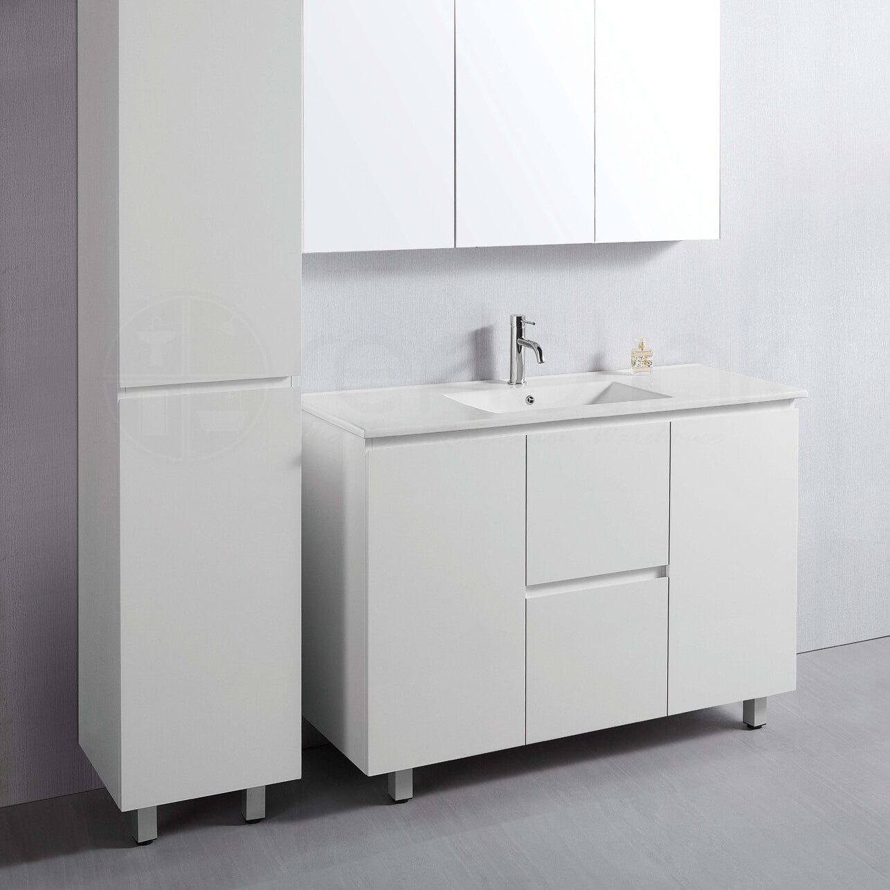 Ivana 1200mm PVC Water Proof Bathroom Vanity Double Ceramic Basin