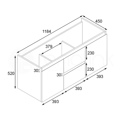 Ivana 1200mm PVC Water Proof Wall Hung Bathroom Vanity Cabinet