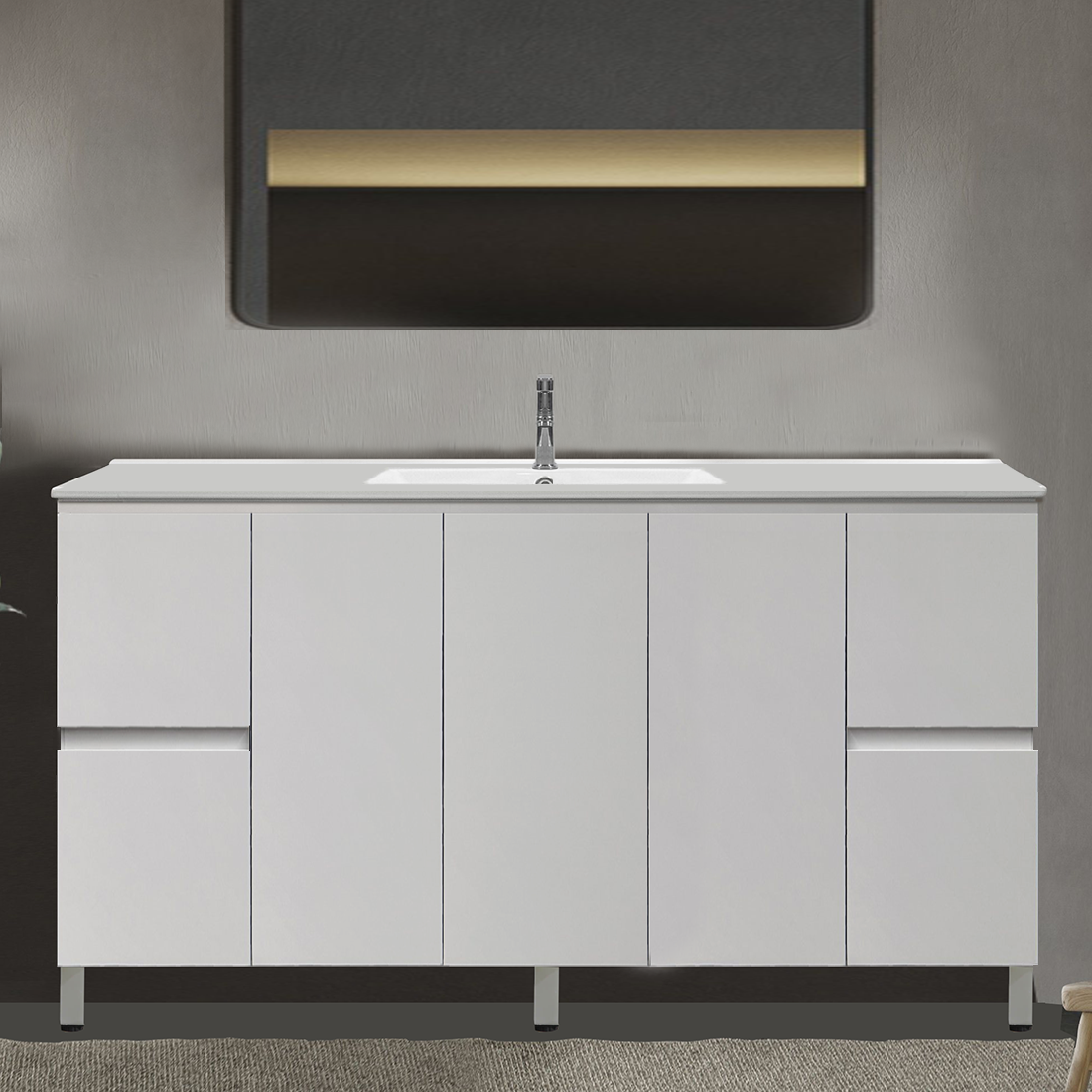 Ivana 1500mm PVC Water Proof Bathroom Vanity Calacatta Quartz Stone