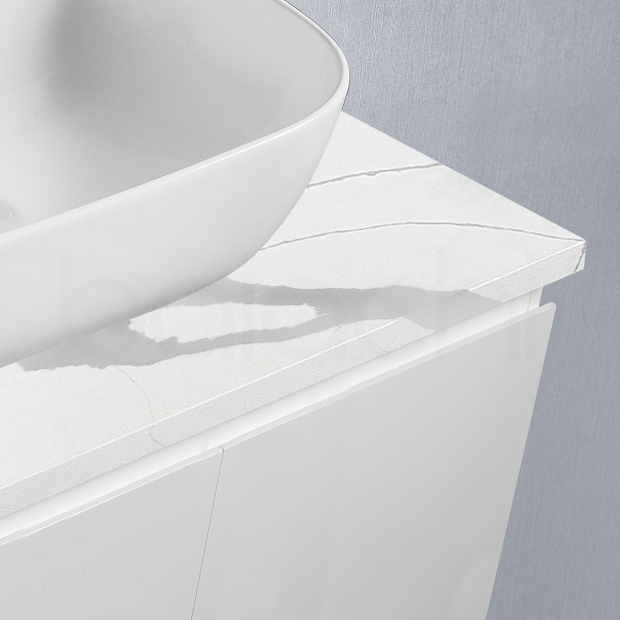 Ivana 600mm PVC Water Proof Wall Hung Bathroom Vanity Calacatta Quartz Stone