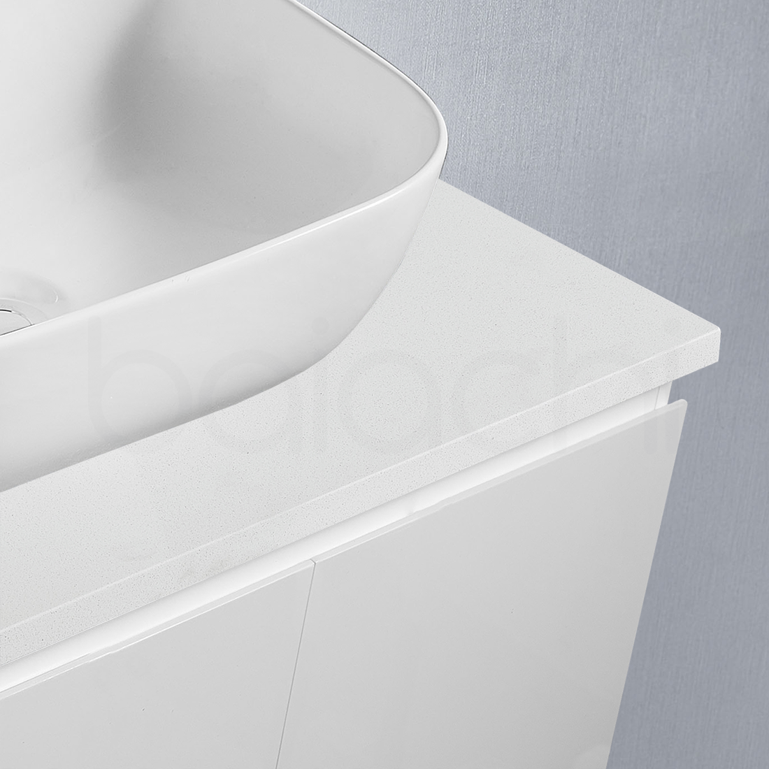 Ivana 600mm PVC Water Proof Wall Hung Bathroom Vanity White Quartz Stone