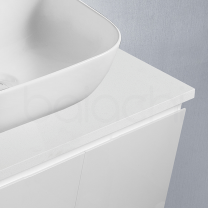 Ivana 600mm PVC Water Proof Wall Hung Bathroom Vanity White Quartz Stone