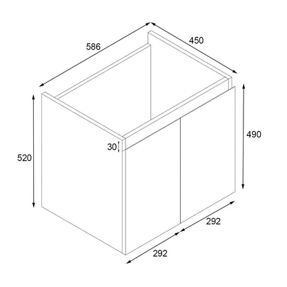 Ivana 600mm PVC Water Proof Wall Hung Bathroom Vanity Cabinet