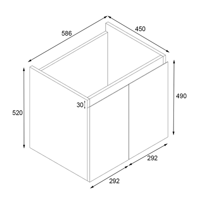 Ivana 600mm PVC Water Proof Wall Hung Bathroom Vanity Cabinet