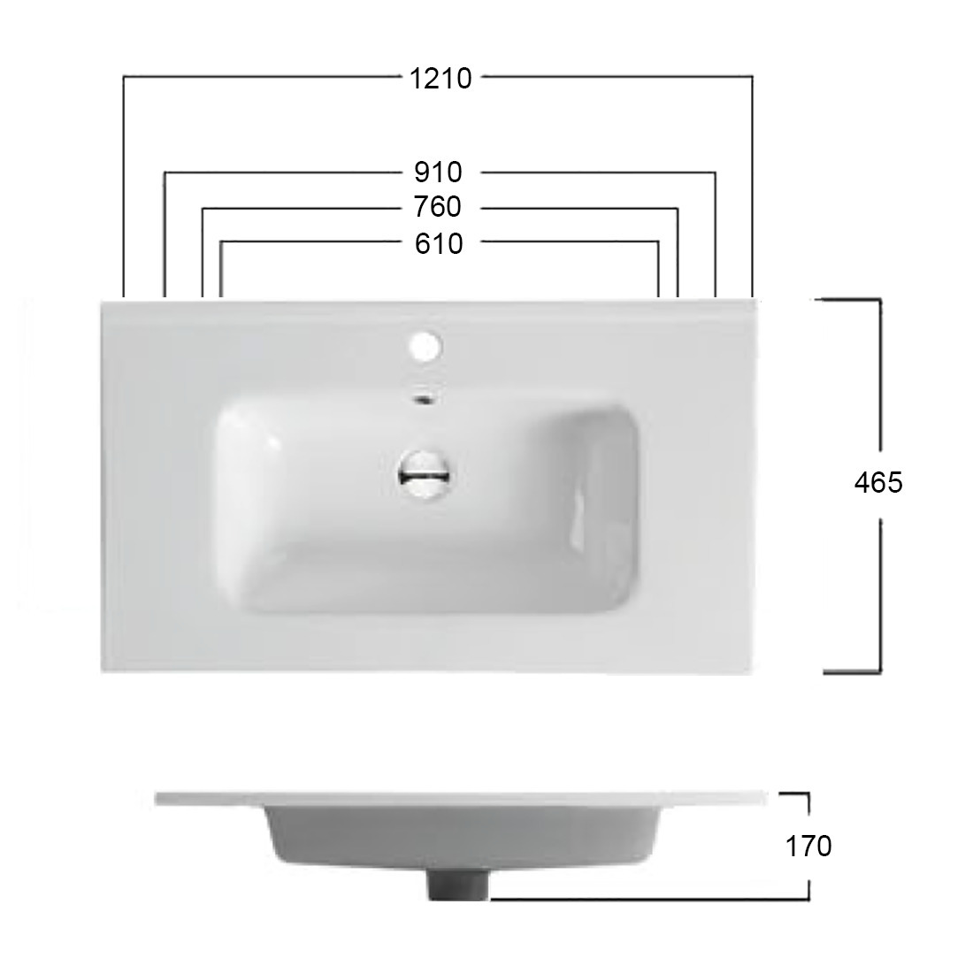 Ivana 900mm PVC Water Proof Wall Hung Bathroom Vanity Right Drawers Ceramic Basin