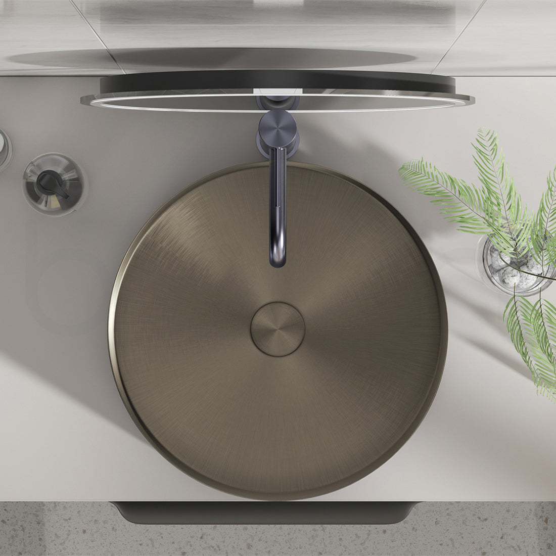 Baiachi 380mm Stainless Steel Antique Bronze Above Counter Top Basin