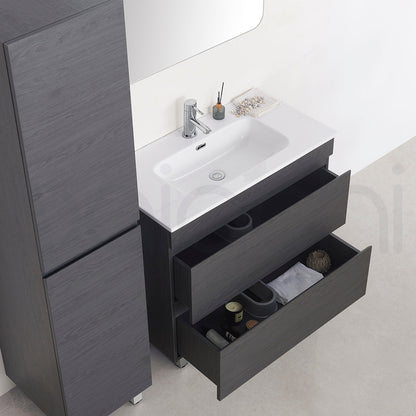 Vellena 900mm Plywood Empire Oak Bathroom Vanity Calacatta Quartz Stone