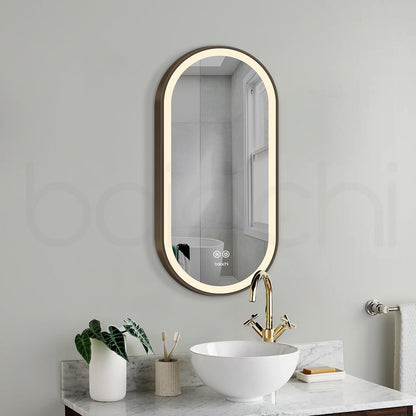 Baiachi Cora LED Oval 450mmx900mm Frame Mirror Antique Bronze