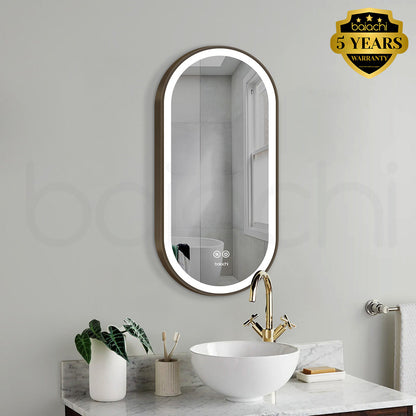 Baiachi Cora LED Oval 450mmx900mm Frame Mirror Antique Bronze