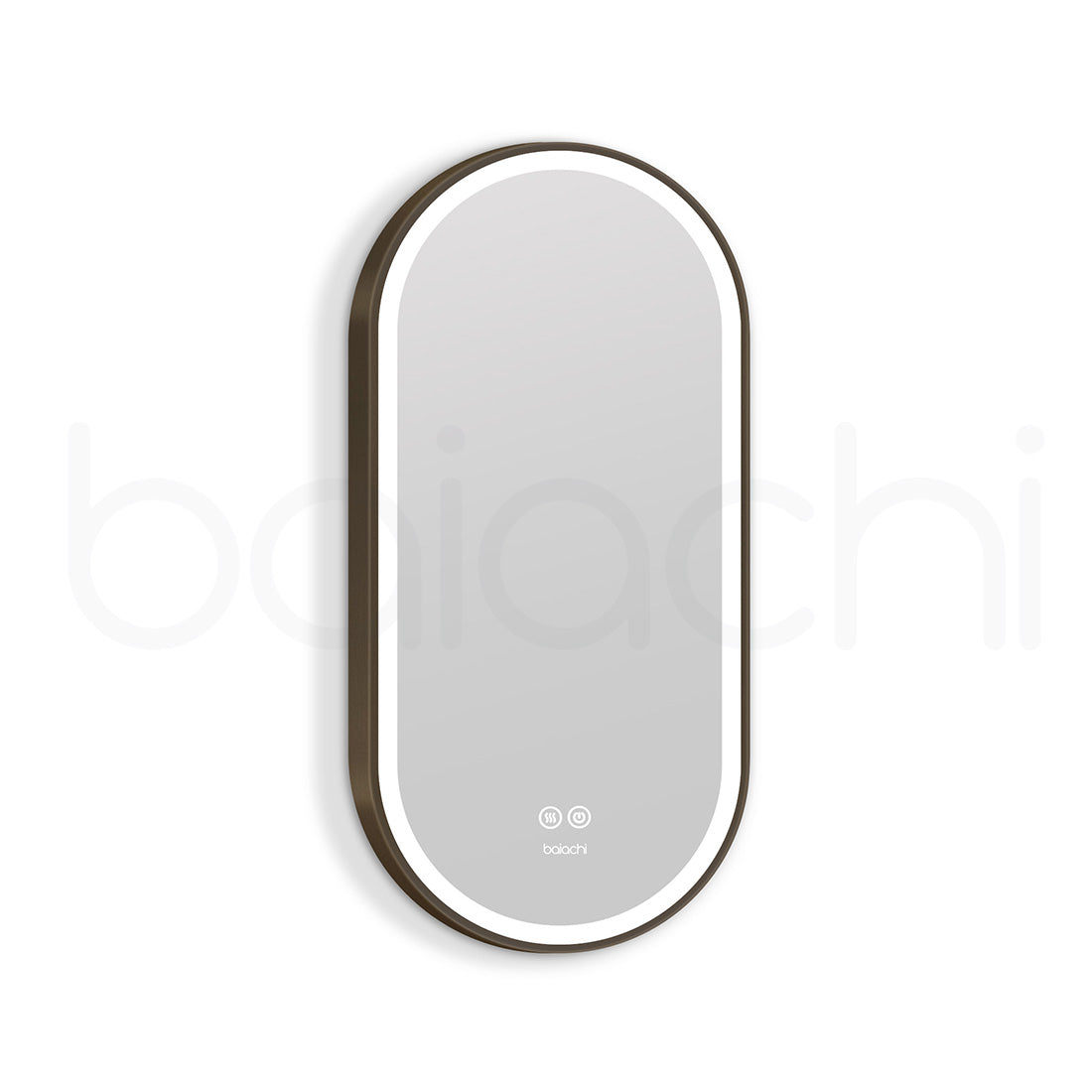 Baiachi Cora LED Oval 450mmx900mm Frame Mirror Antique Bronze