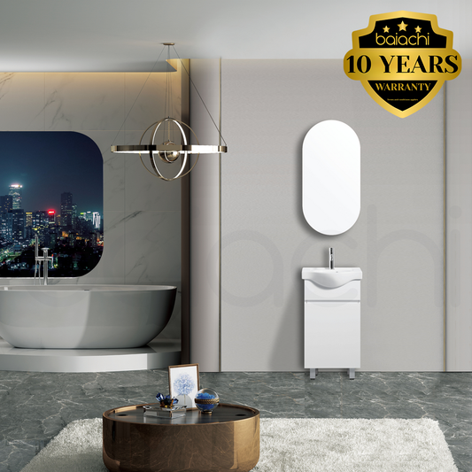 Lamara 450mm PVC Water Proof Bathroom Vanity Semi Recess Ceramic Basin