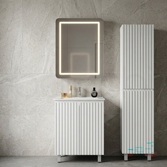 Baiachi 600x750 Round Edge LED Mirror Cabinet Left Opening