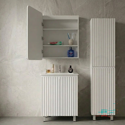Baiachi 600x750 Round Edge LED Mirror Cabinet Left Opening