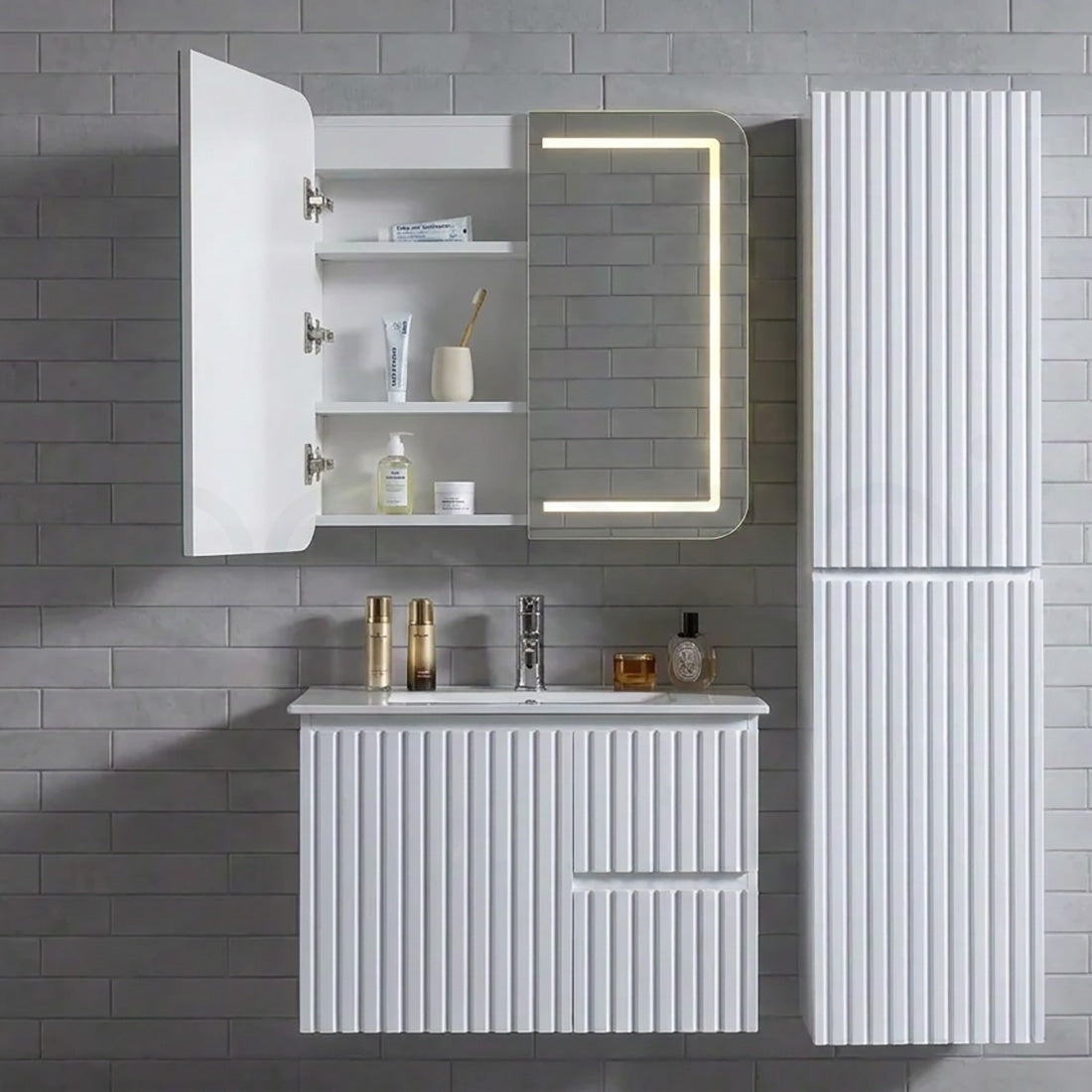 Baiachi 750x750 Round Edge LED Mirror Cabinet