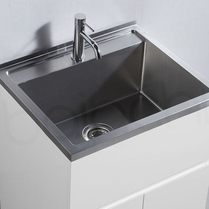 Baiachi 39L PVC Water Proof Laundry Cabinet Stainless Steel Handmade Sink 550*450*870mm
