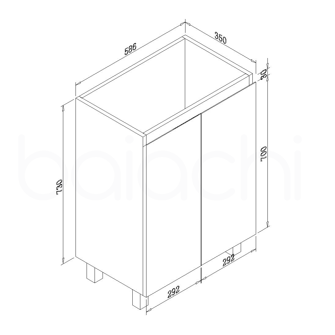 Lucena 600mm Slim PVC Water Proof Bathroom Vanity Ceramic Basin