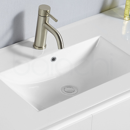 Lucena 600mm Slim PVC Water Proof Wall Hung Bathroom Vanity Ceramic Basin
