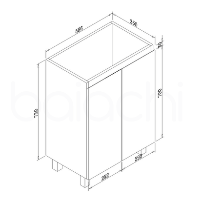 Lucena 600mm Slim PVC Water Proof Bathroom Vanity Cabinet