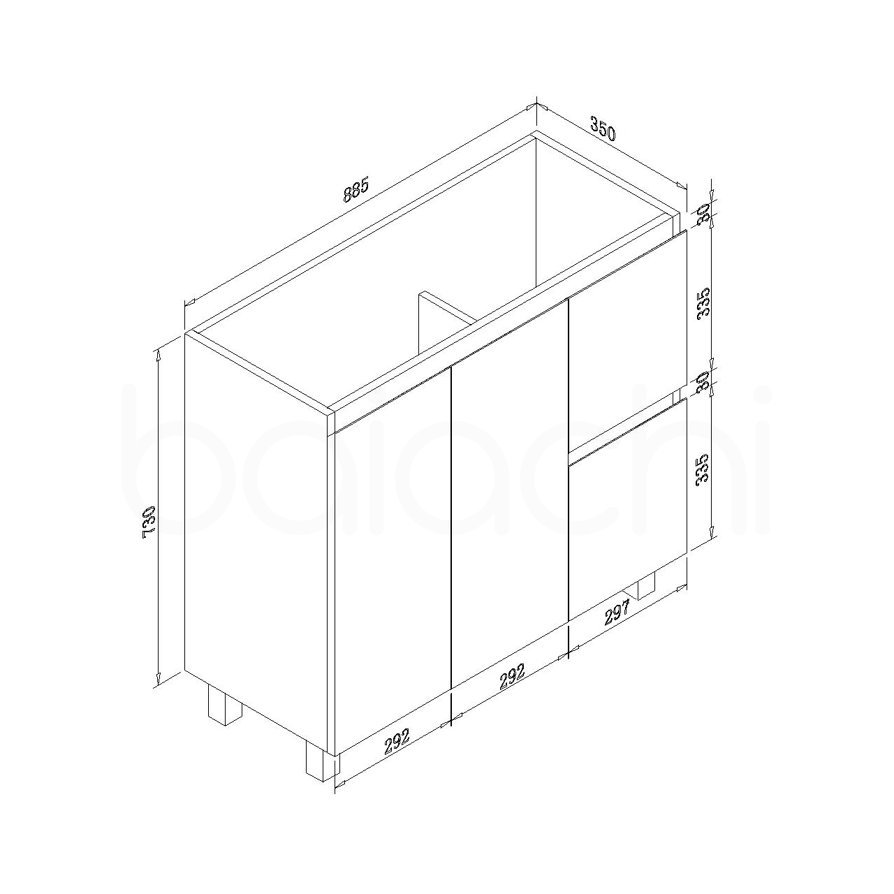 Lucena 900mm Slim Right Drawer PVC Water Proof Bathroom Vanity Ceramic Basin