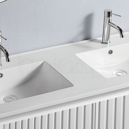 Baiachi Ivana Fluted 1200mm PVC Water Proof Bathroom Vanity Ceramic Double Basin