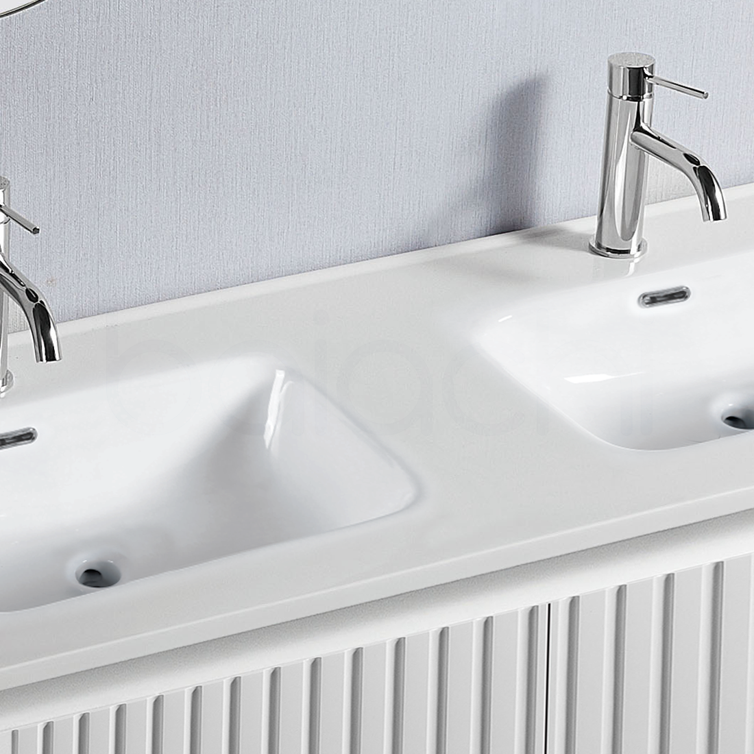 Baiachi Ivana Fluted 1200mm PVC Water Proof Bathroom Vanity Ceramic Double Basin