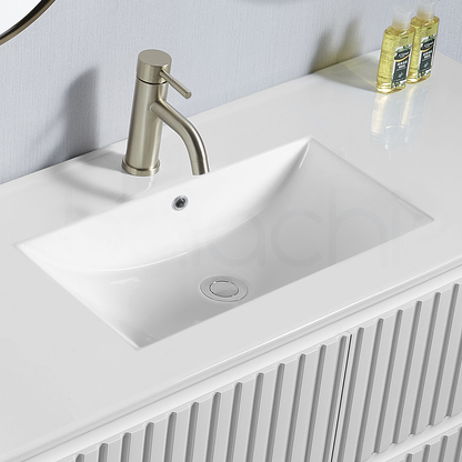 Baiachi Ivana Fluted 1500mm PVC Water Proof Wall Hung Bathroom Vanity Polymarble Basin