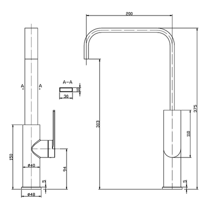 Ruki Kitchen And Laundry Sink Mixer Brushed Nickel