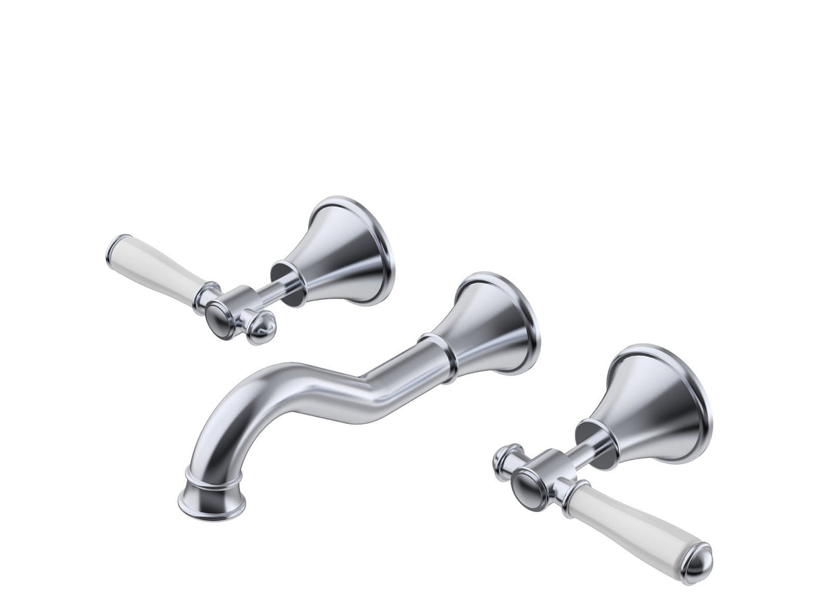 Ikon Clasico Bath Set Ceramic Handle Chrome