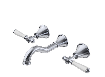 Ikon Clasico Bath Set Ceramic Handle Chrome