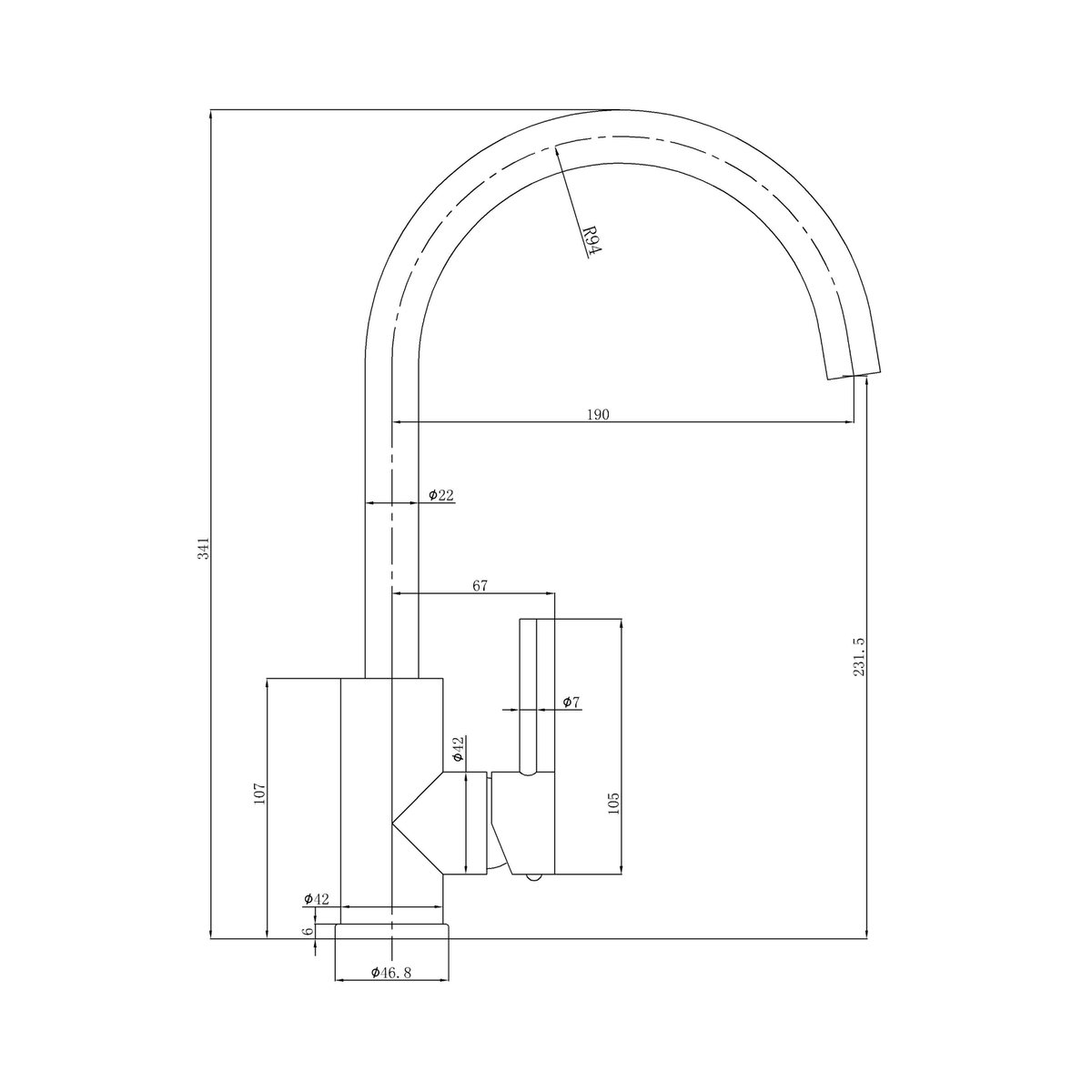 Otus Slimline SS Sink Mixer Brushed Nickel
