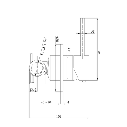 Otus Slimline SS Wall Mixer Brushed Copper