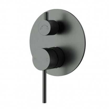 Otus Slimline SS Wall Diverter Mixer Gun Metal