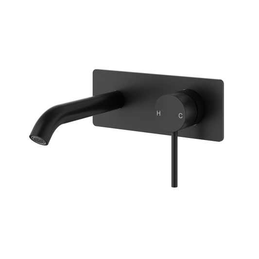 Otus Slimline SS Wall Basin Mixer Matte Black