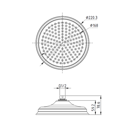 Clasico Shower Head in Matt Black