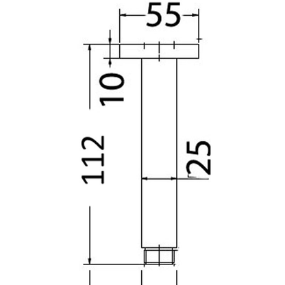 Square Ceiling Shower Arm 100mm Chrome