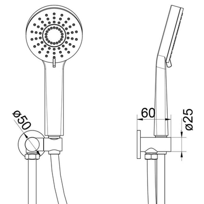 Maya Round Brass Hand Shower Chrome