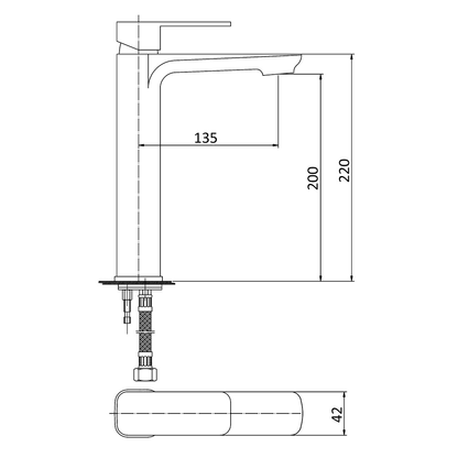 Nova High Rise Basin Mixer Matte Black