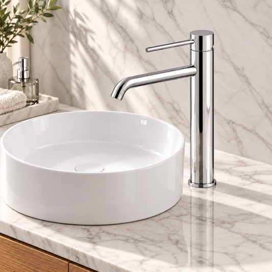 Baiachi Moreton Slimline Highrise Basin Mixer Chrome